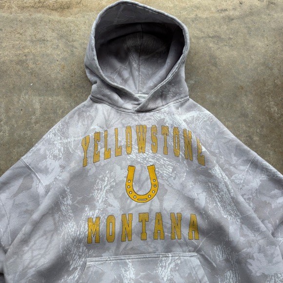 Abercrombie & Fitch Other - Vintage Y2K Abercrombie Yellowstone Montana Hoodie Camo Western Grey L (f10)